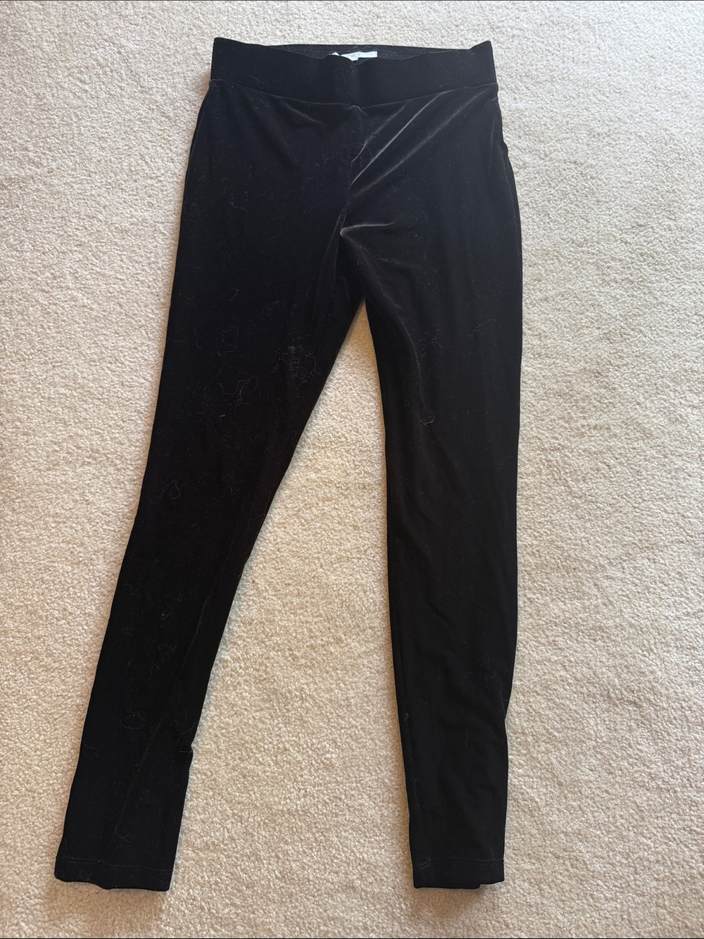NWOT LOFT Black Velvet Skinny Leggings - small